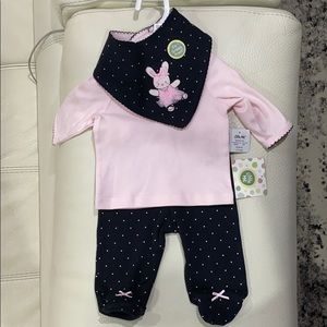 ‘Little Me’ Black/Pink Newborn 2 Piece Set